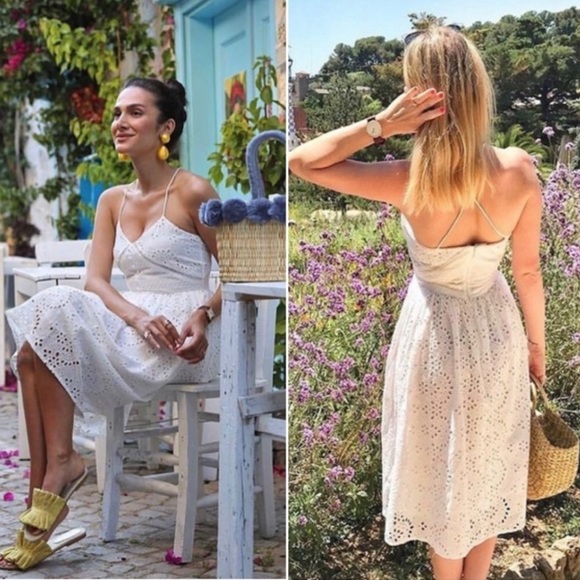 ZARA Cutwork Embroidered Eyelet White Dress sz XS - Picture 4 of 12